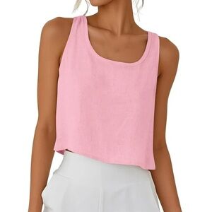 Elegant Pink Sleeveless Tank Top